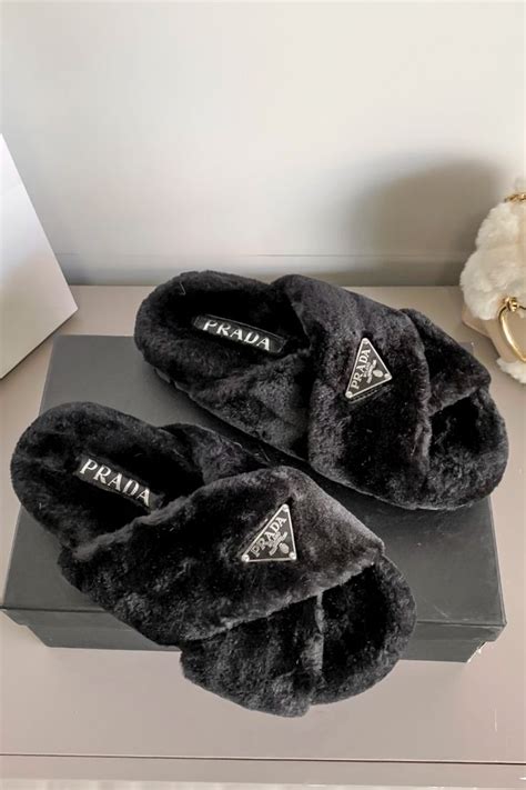 shearling sandals prada